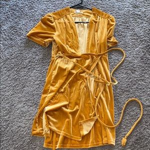 Velvet mustard yellow/ gold dress